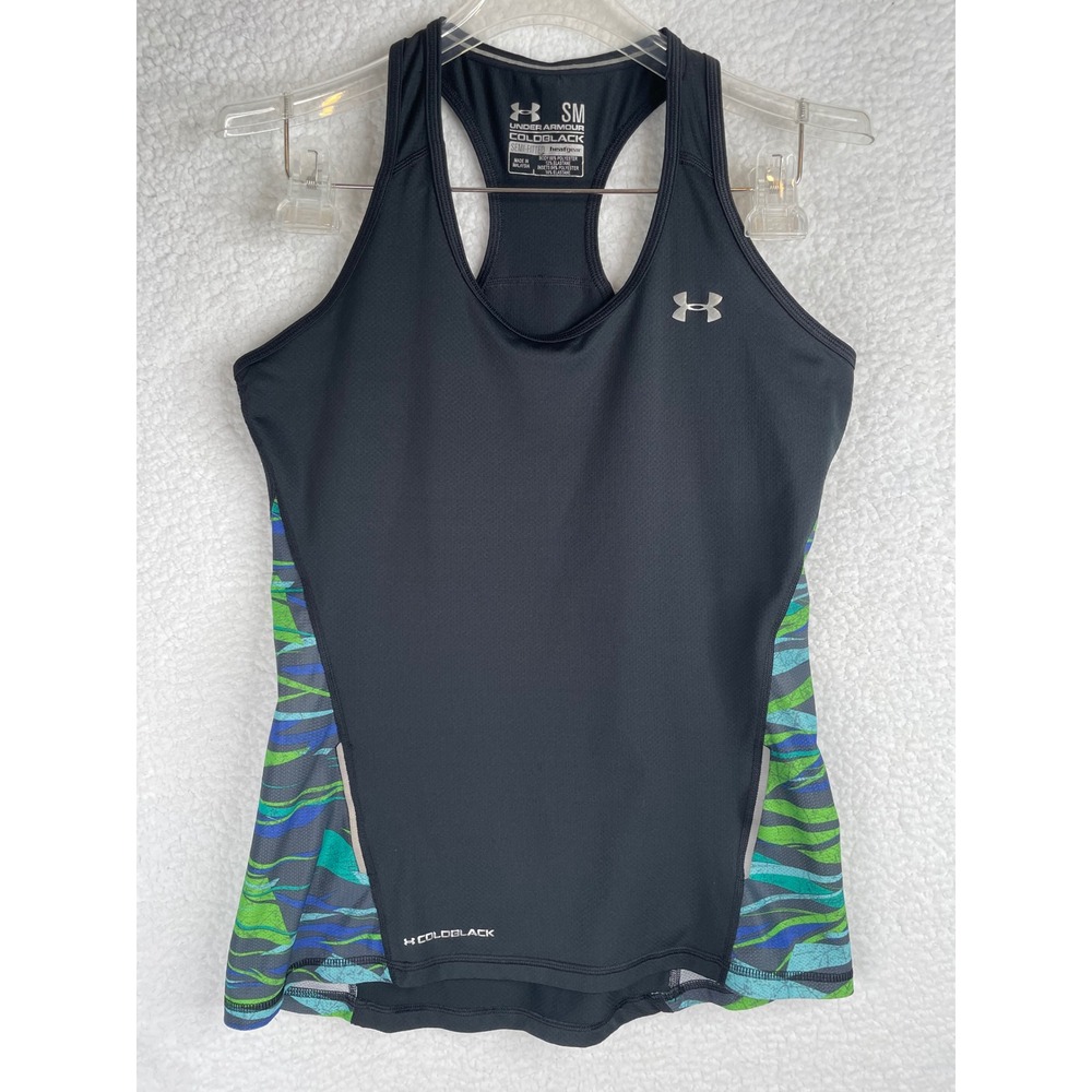 Under Armour Coldblack HeatGear Racerback Tank Top Black Blue Green Womens Small